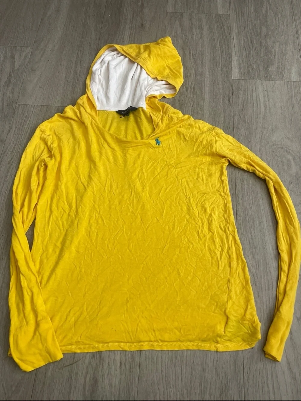Ralph Lauren Yellow Hooded Long Sleeve Tee